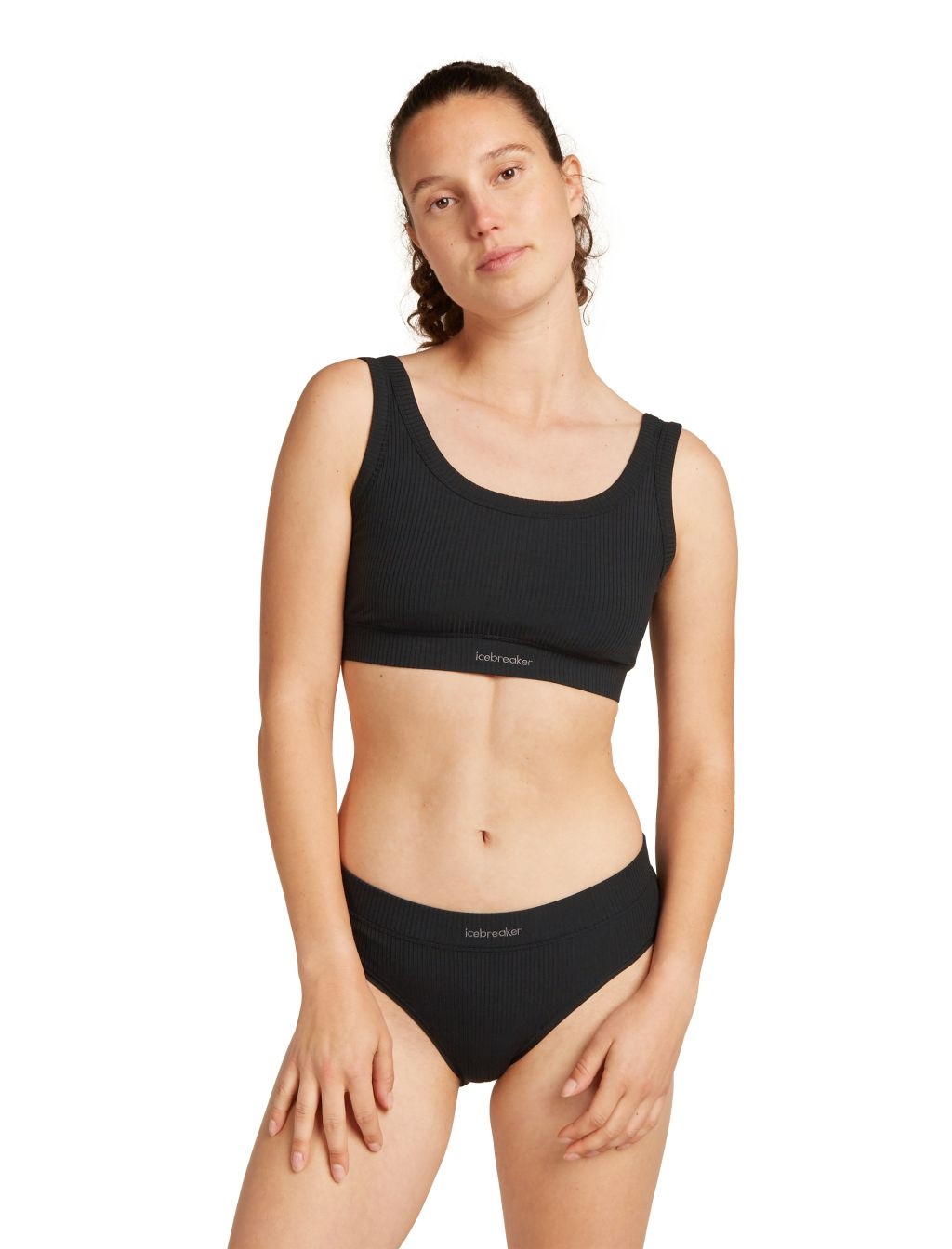 ICEBREAKER W Rib Lotus Hipster, Black velikost: L