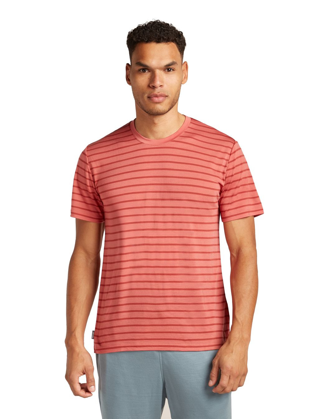 ICEBREAKER M M 125 Cool-Lite Drayden SS Tee Stripe, Plume/Jasper/S velikost: L