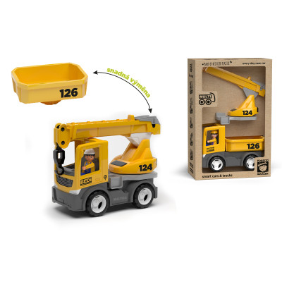 MultiGO ECO Build 2+1 - Igráček stavbař, auto, jeřáb, valník