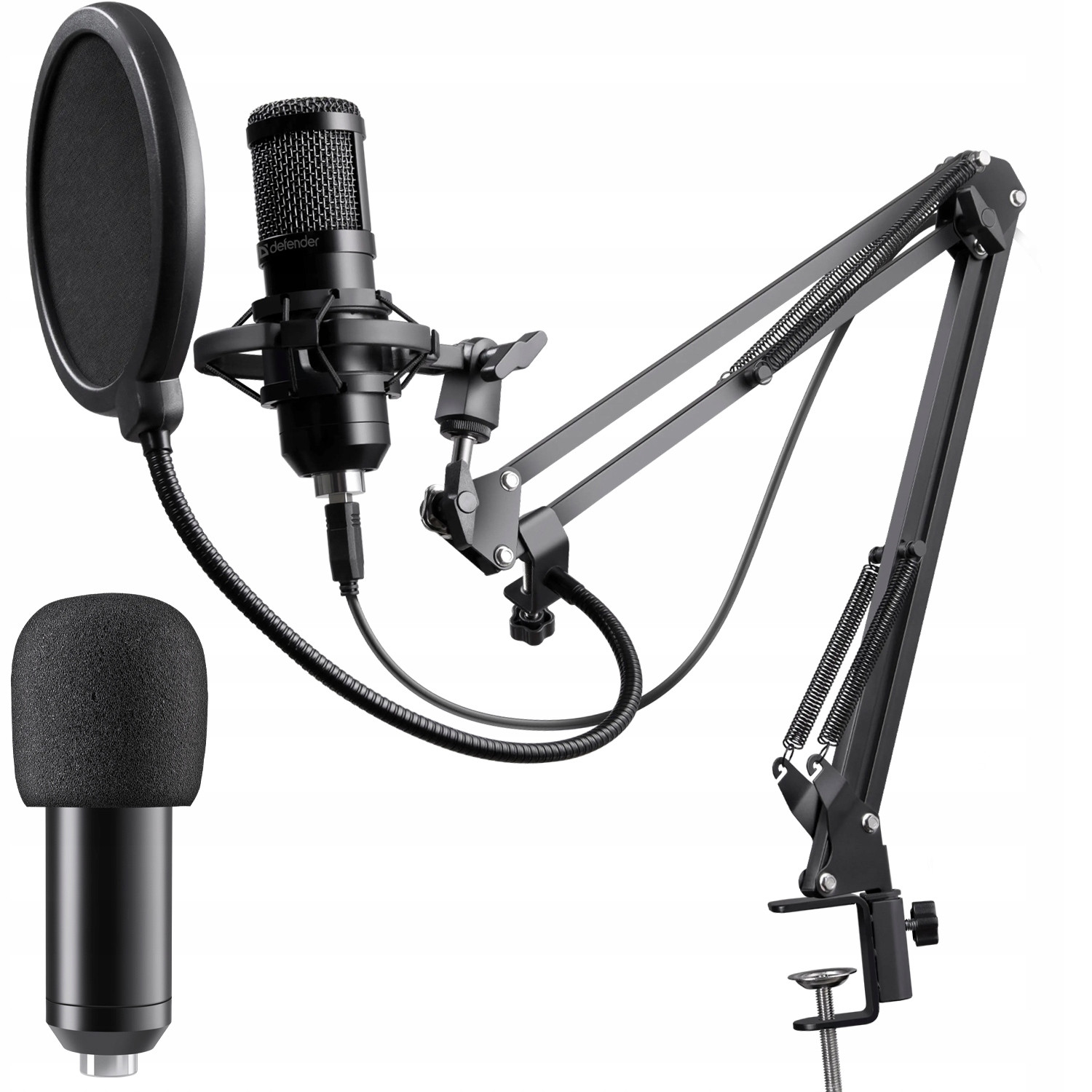 Mikrofon Pro Počítač Herní Kapacitní Rameno Streaming Usb pop filtr