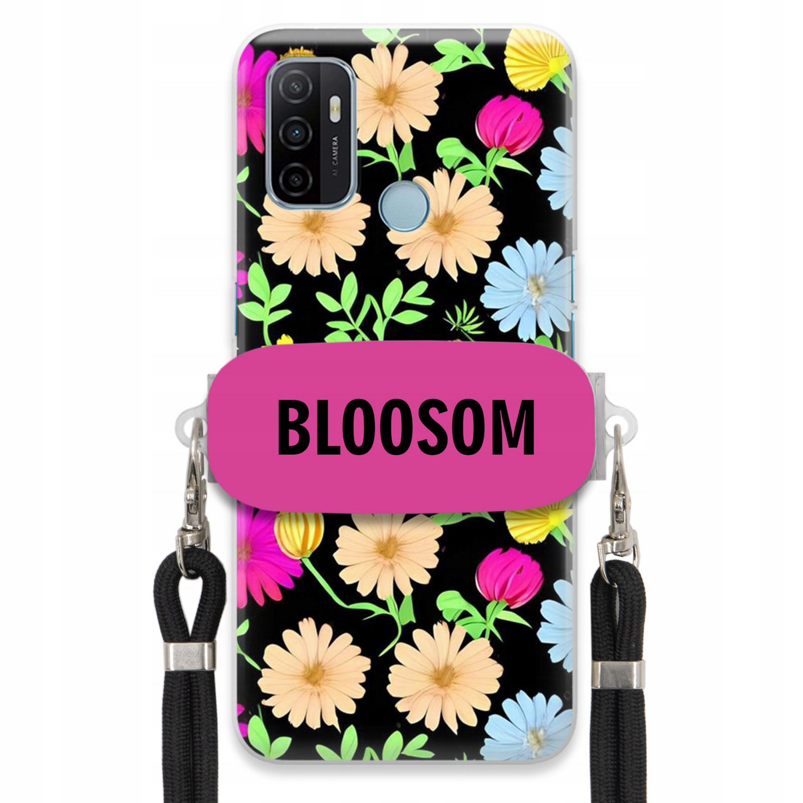 Pouzdro Crossbody Držák Pro Oppo A53 Kryt Case Květiny Bloosom Flower
