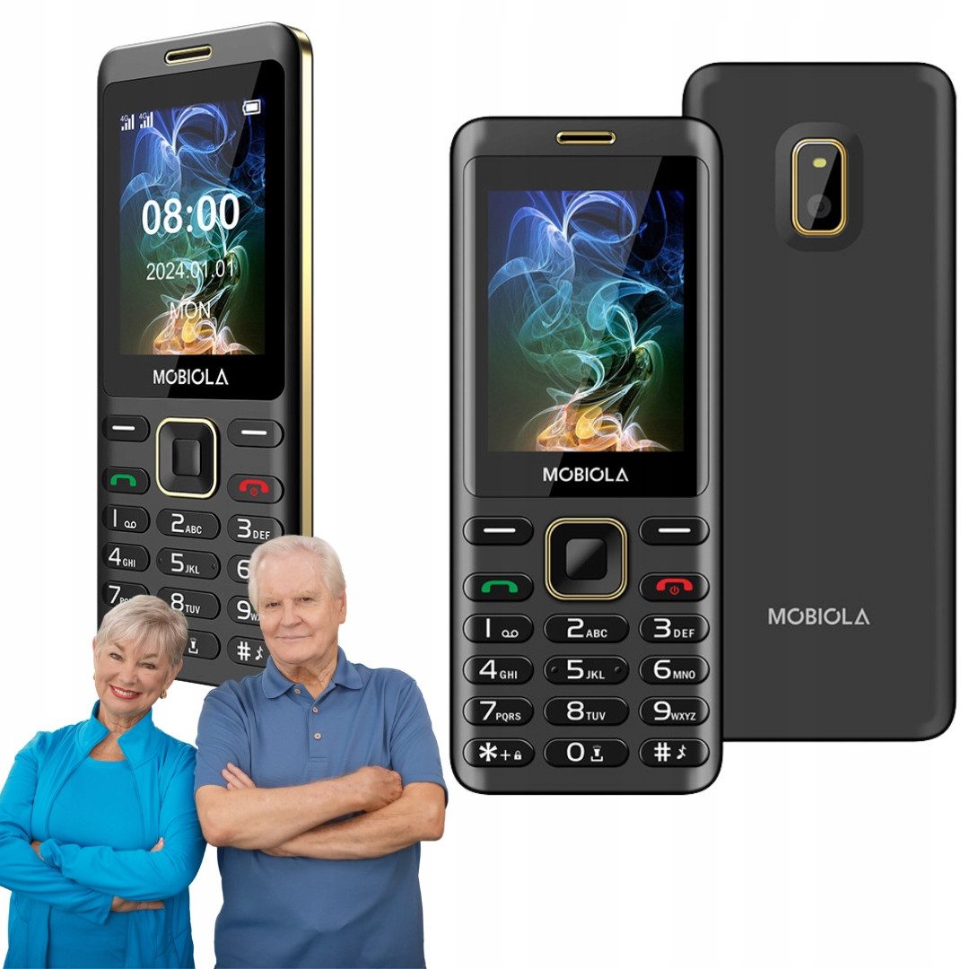 Telefon pro seniory Mobiola MB2400 2G Typ-c Černý Solidní baterie 1200 mAh