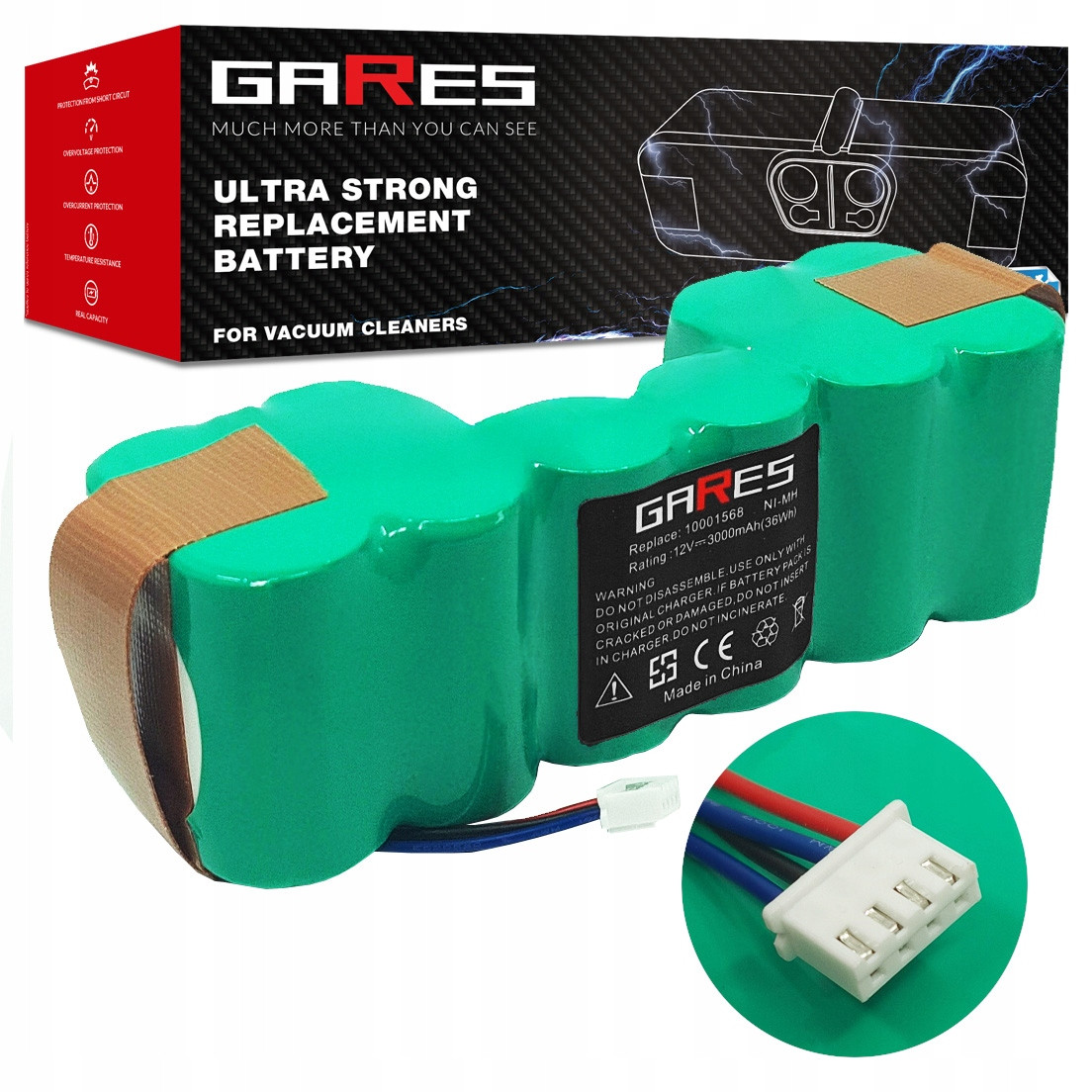 Akumulátor pro Irobot Roomba Combo ZJ1517-HFR, 3000mAh 12V Ni-MH baterie