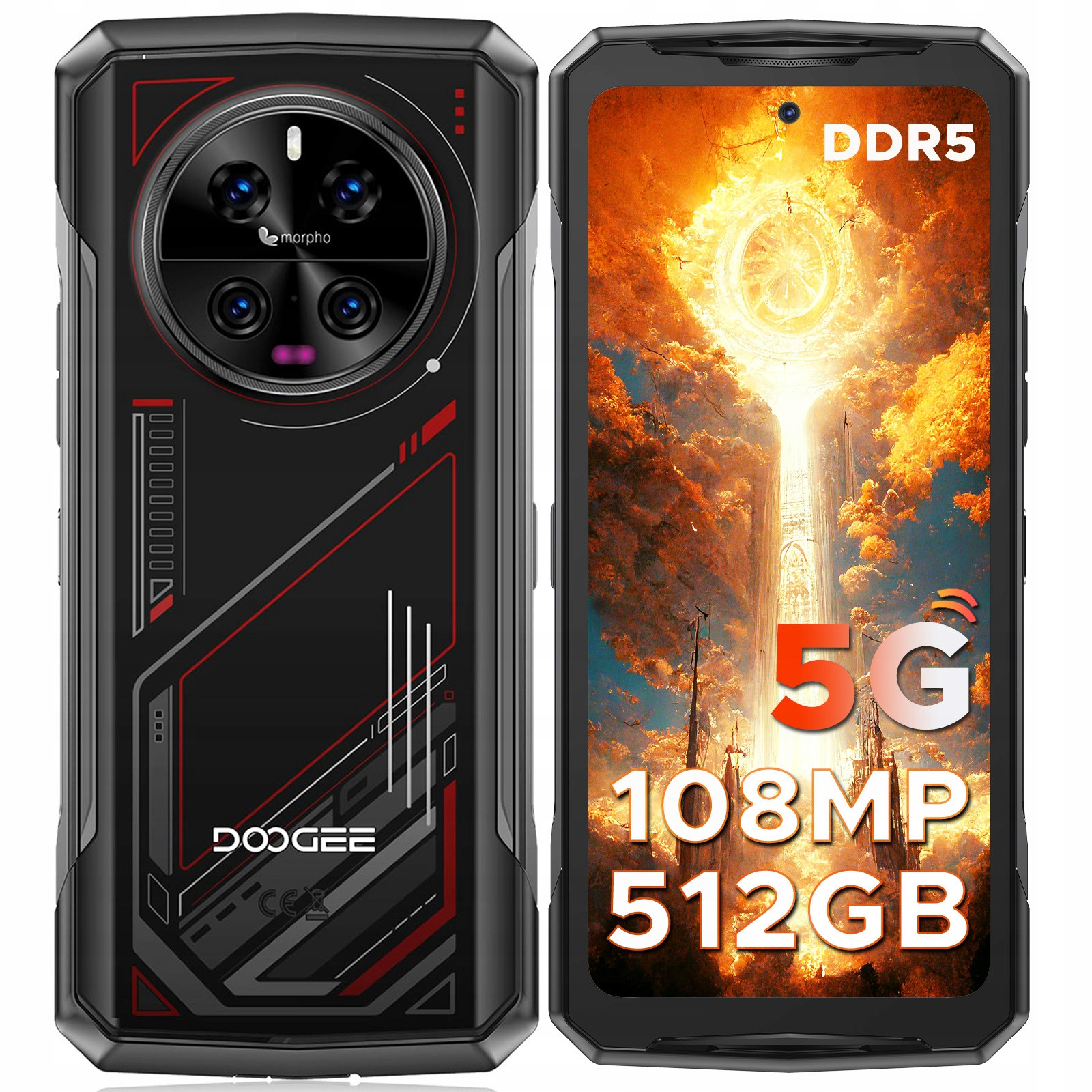 Pancéřový Smartphone DooGee V40 32+512GB 120HZ 6,8