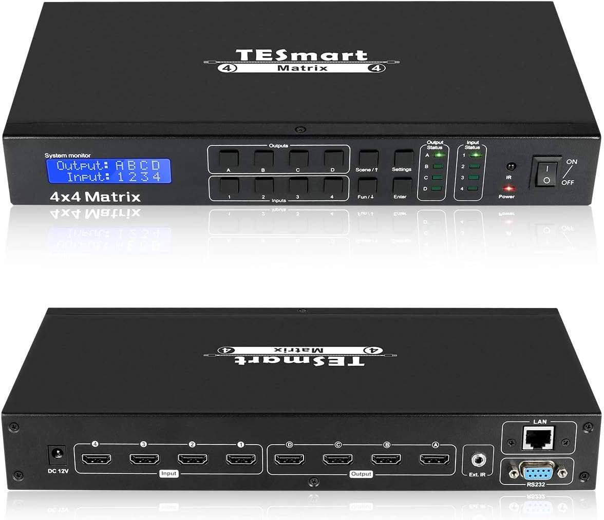 Kvm switch Hdmi Matrix 4x4 4K Ultra Hd RS232 Tcp/ip