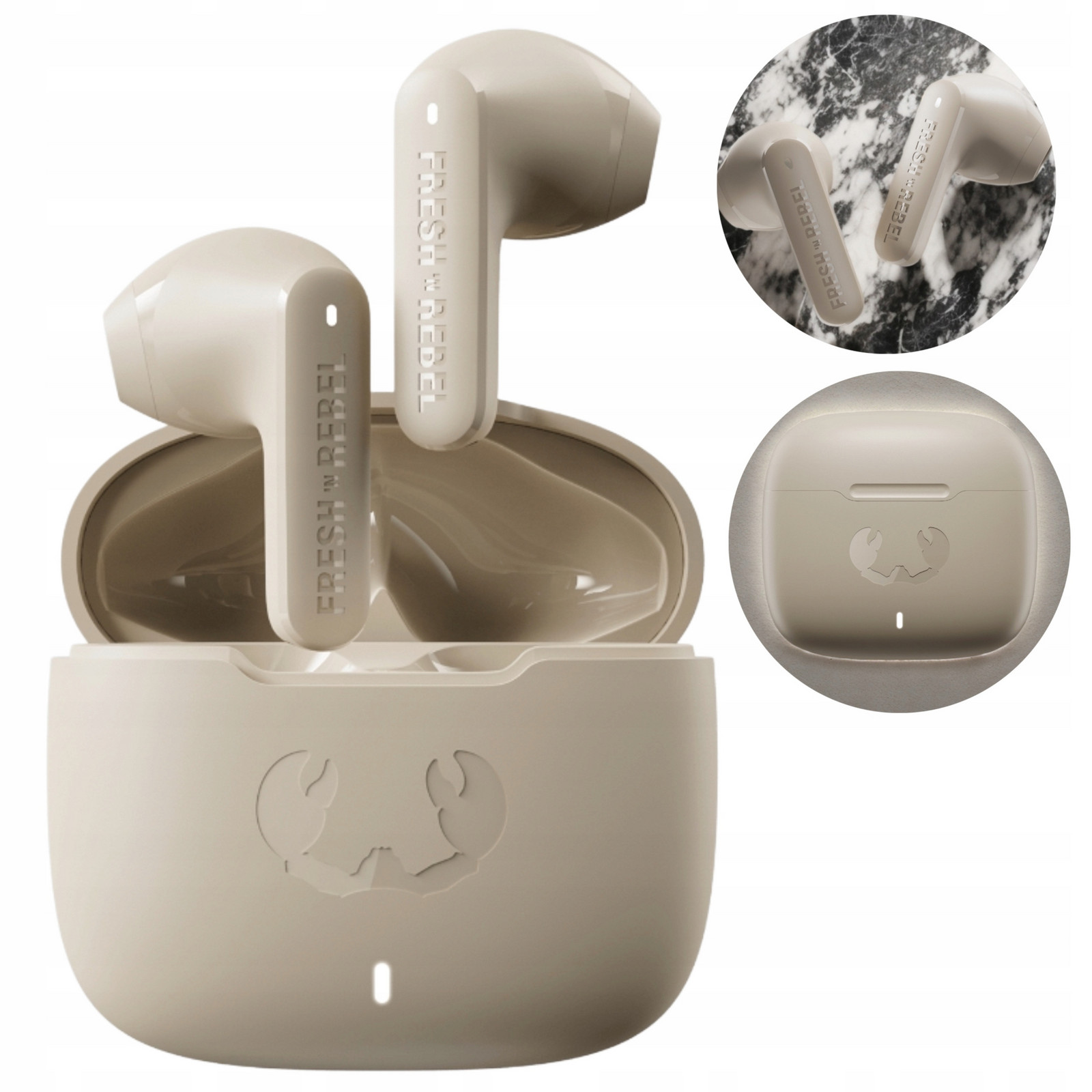 Sluchátka S Mikrofonem Pro Hovory Vysoká Kvalita Zvuků Bezdrátová Béžová