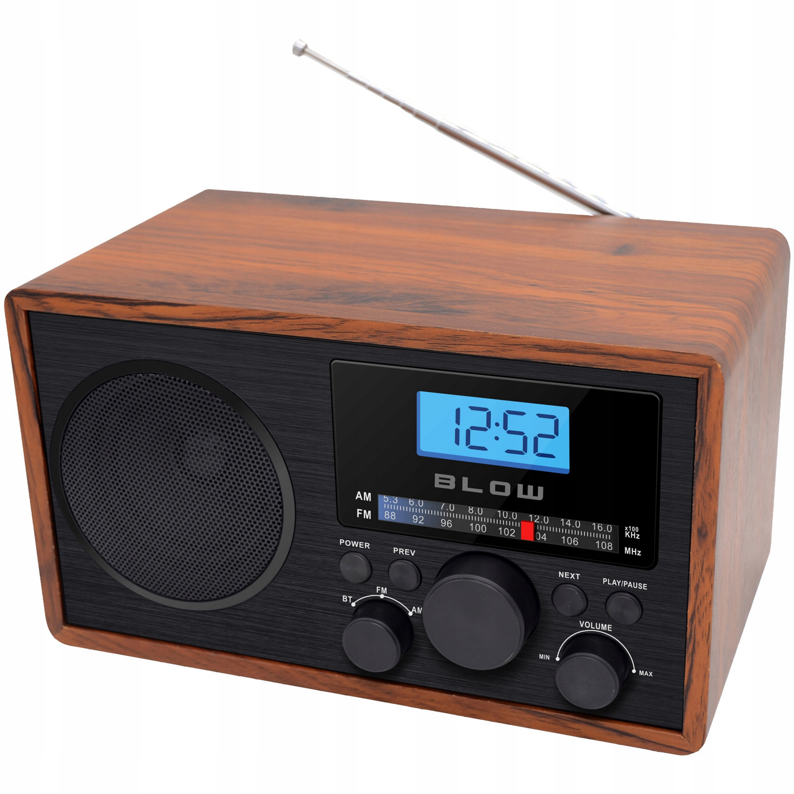 Retro Kuchyňské Rádio Přenosný LCD displej Bluetooth Fm Usb-c Aux Sd