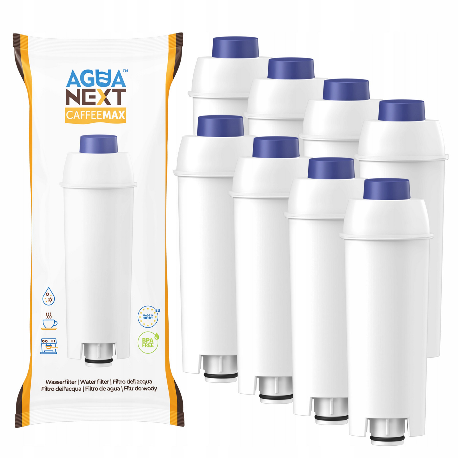 8x Vodní filtr Agua Next filtr do kávovaru Delonghi Magnifica Eletta