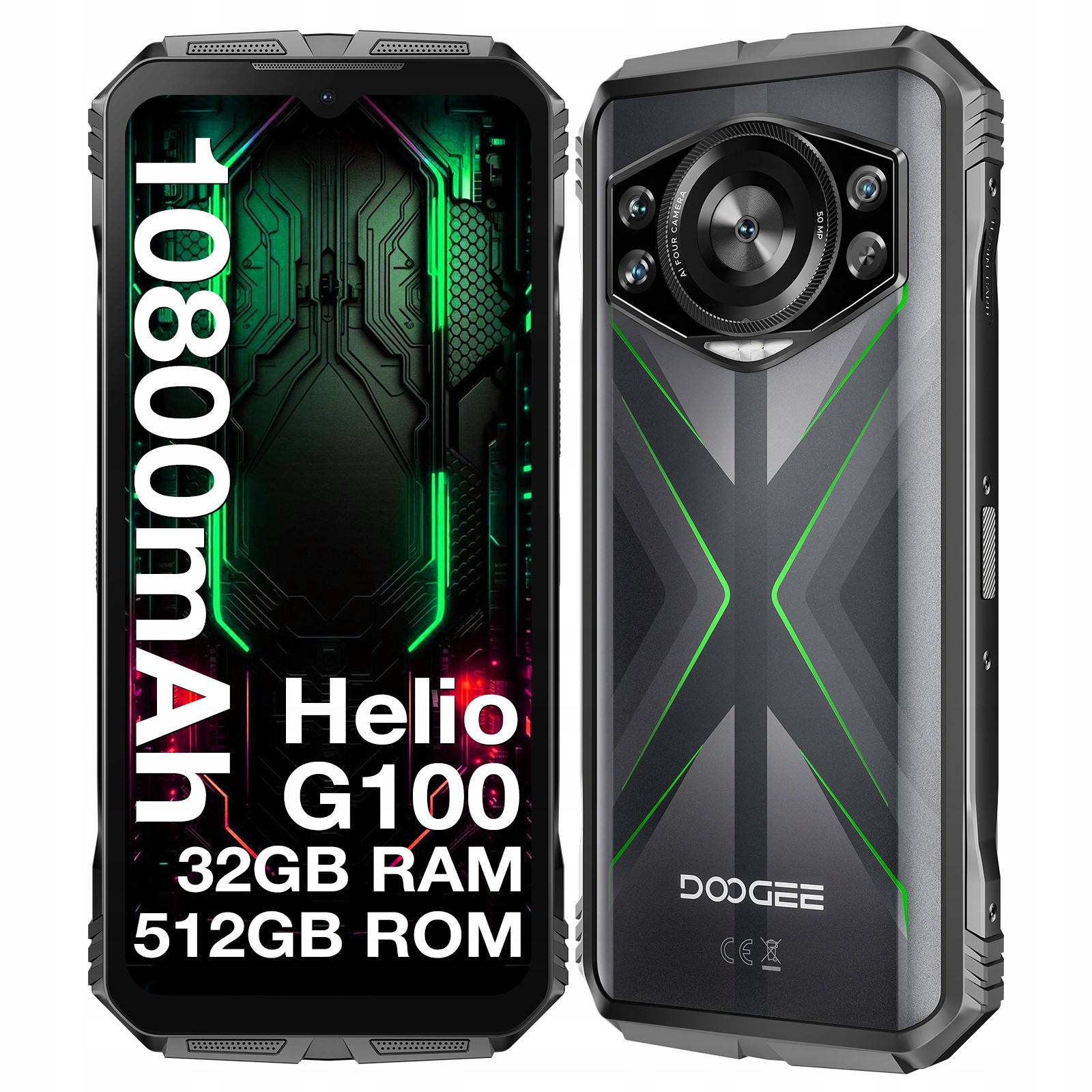 Smartphone Doogee S118 10800mAh 32+512GB 6,58“ 2K 50MP 33W/OTG/NFC Android 14