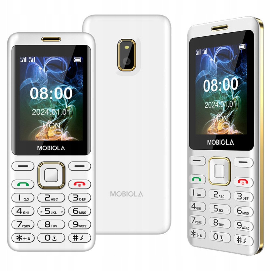 Telefon pro seniory Mobiola MB2400 2G Typ-c Bílý 1200 mAh