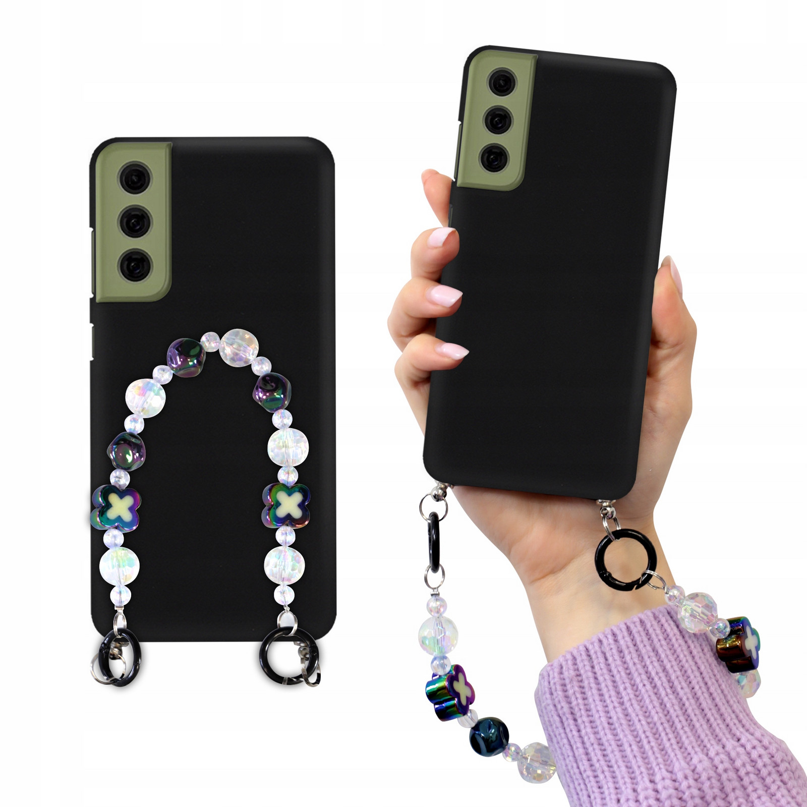 Pouzdro Matné Černé Pro Samsung S21FE Korále Holo