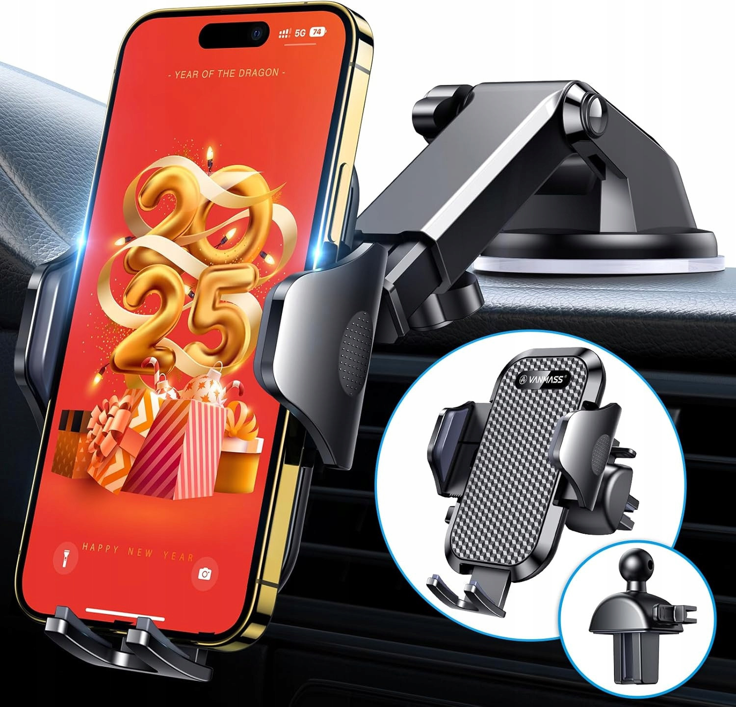 Držák Přísavka Na Mřížku Sklo Telefon do auta Háček Otočný