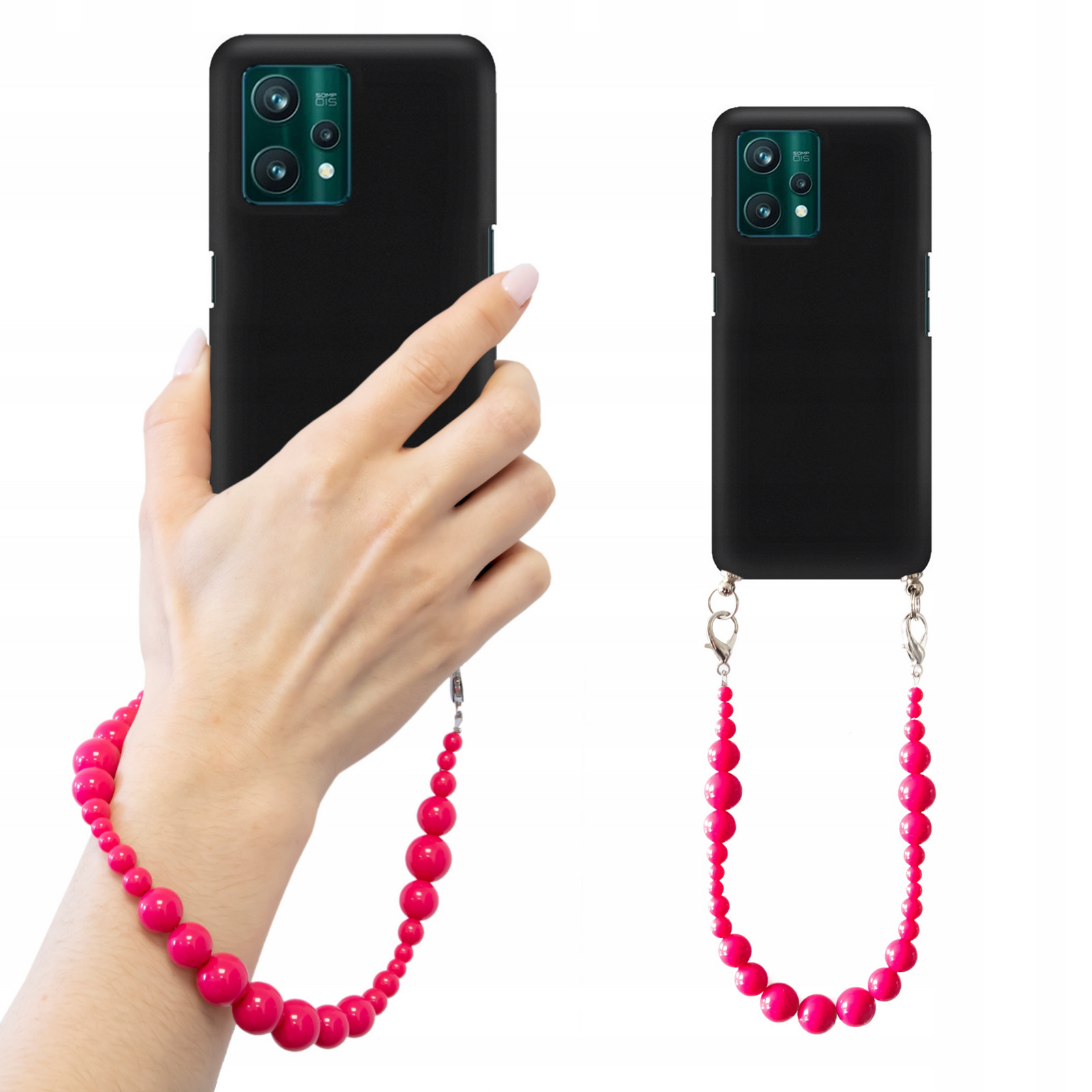 Pouzdro Matné Realme 9 Pro Plus Řetízek Růžový Top