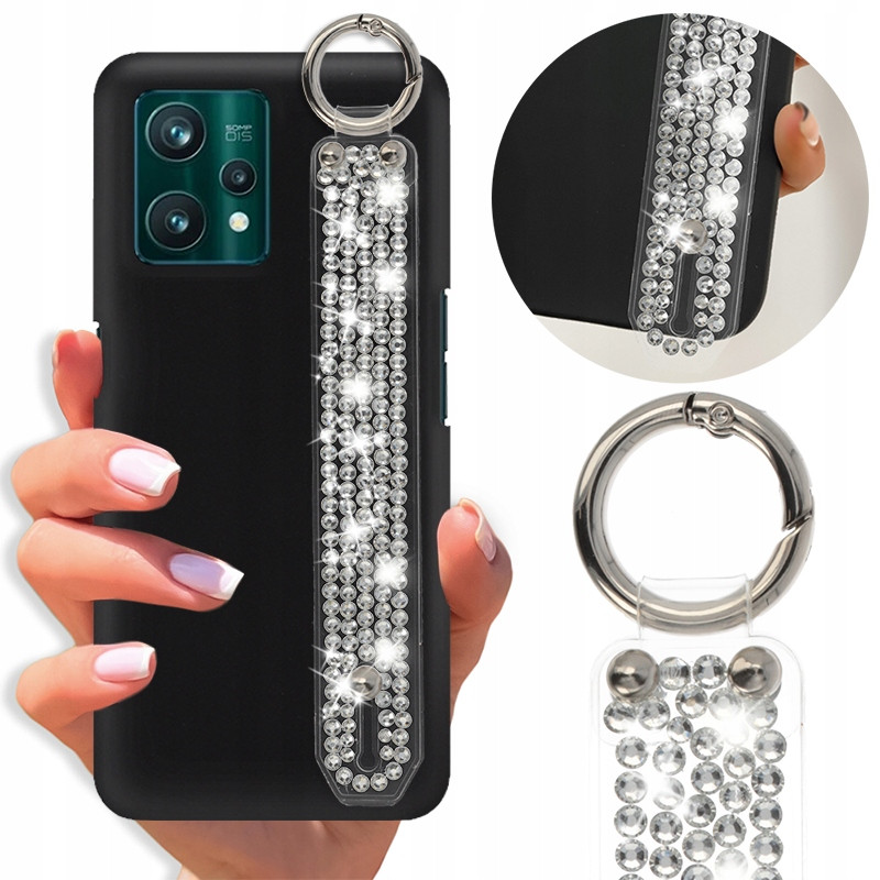 Pouzdro Matné Pro Realme 9 Pro Plus Řemínek Zirkony