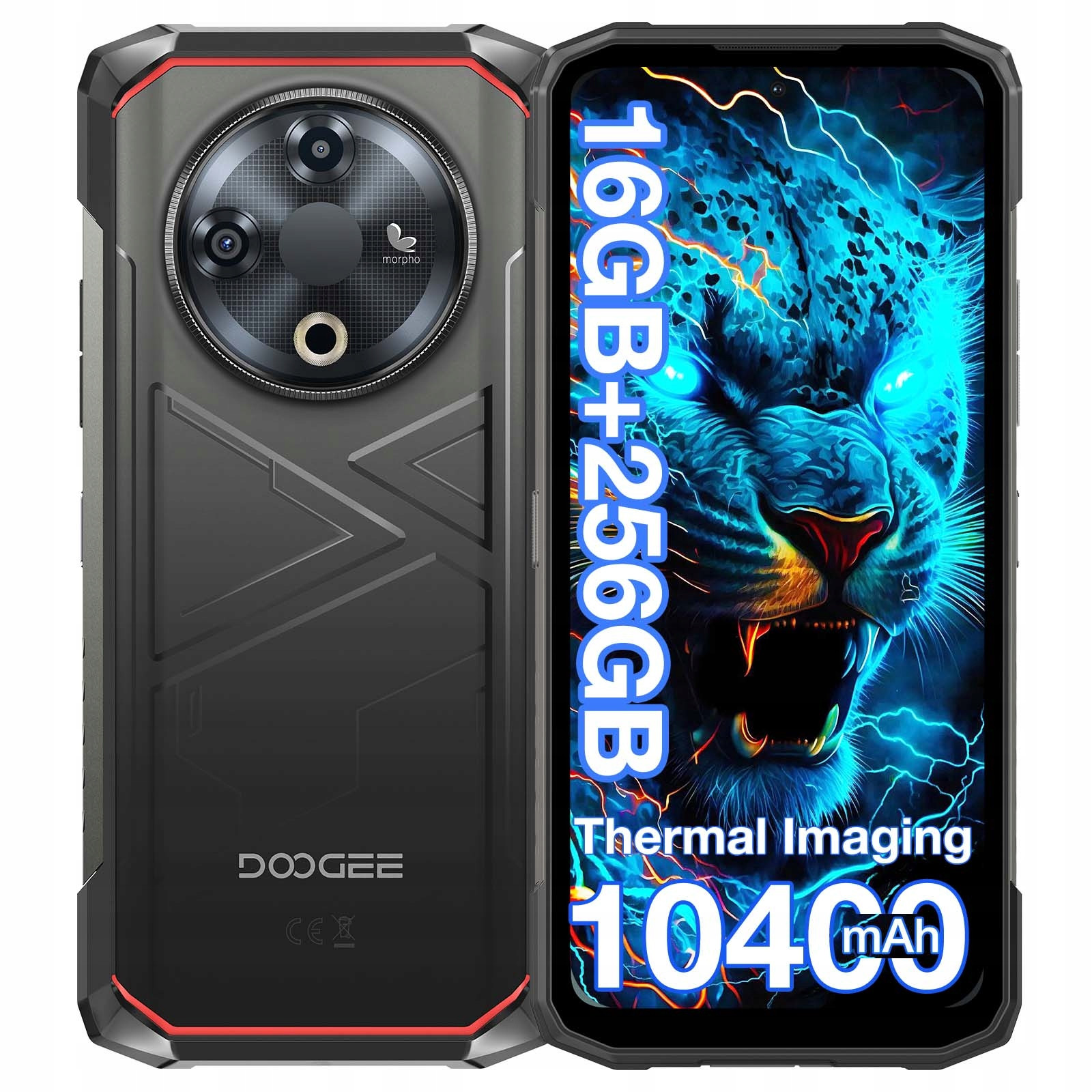 Pancéřovýdoogee Smartphone Fire6 10400mAh 16/256GB 6.56“ Android14 Termovize