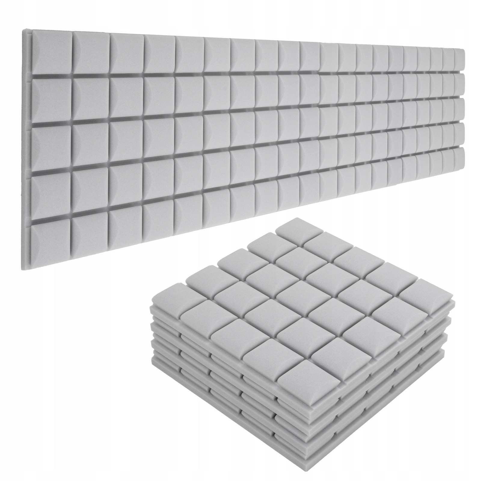 Pěna odhlučňovací podložka ozvěna a dozvuk Kostka popelavá měkká konvexní 1 m²