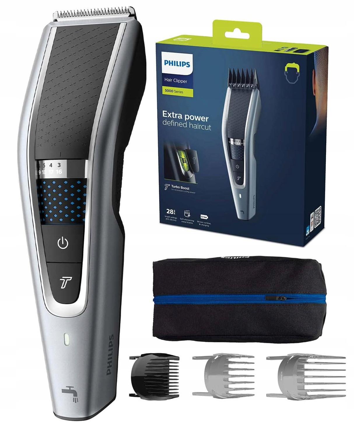 Holicí Strojek Stříhací Strojek Na Vlasy Vousů Philips HC5630/15 Pouzdro