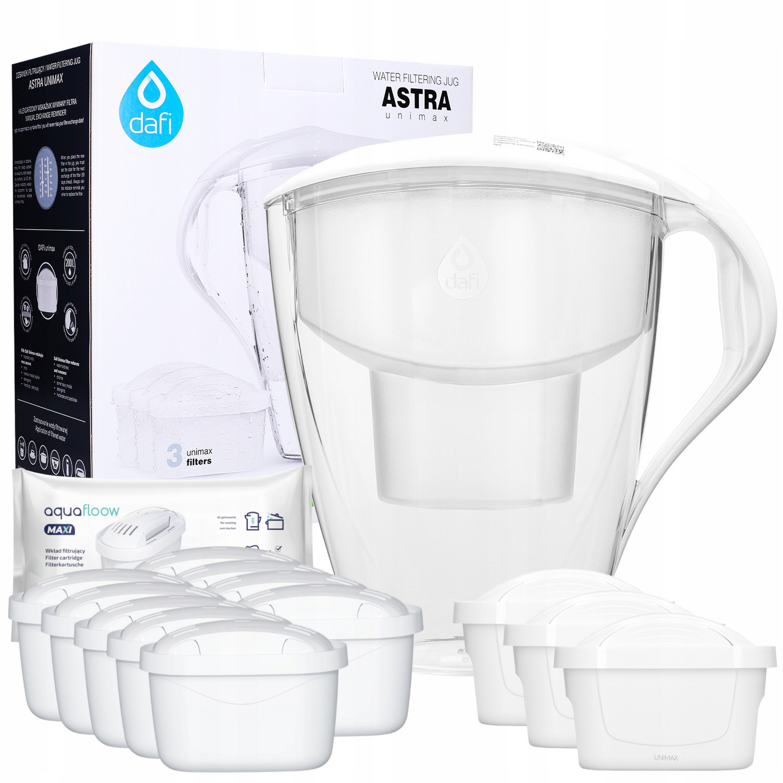 Filtrační konvice Dafi Astra 3l 3x Unimax filtr 9x Aquafloow filtr