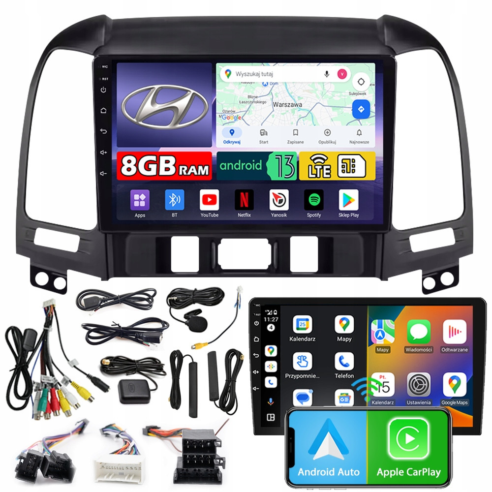 Autorádio Ncs ZQ9 Hyundai Santa Fe 2006-2012 Android 8GB Lte