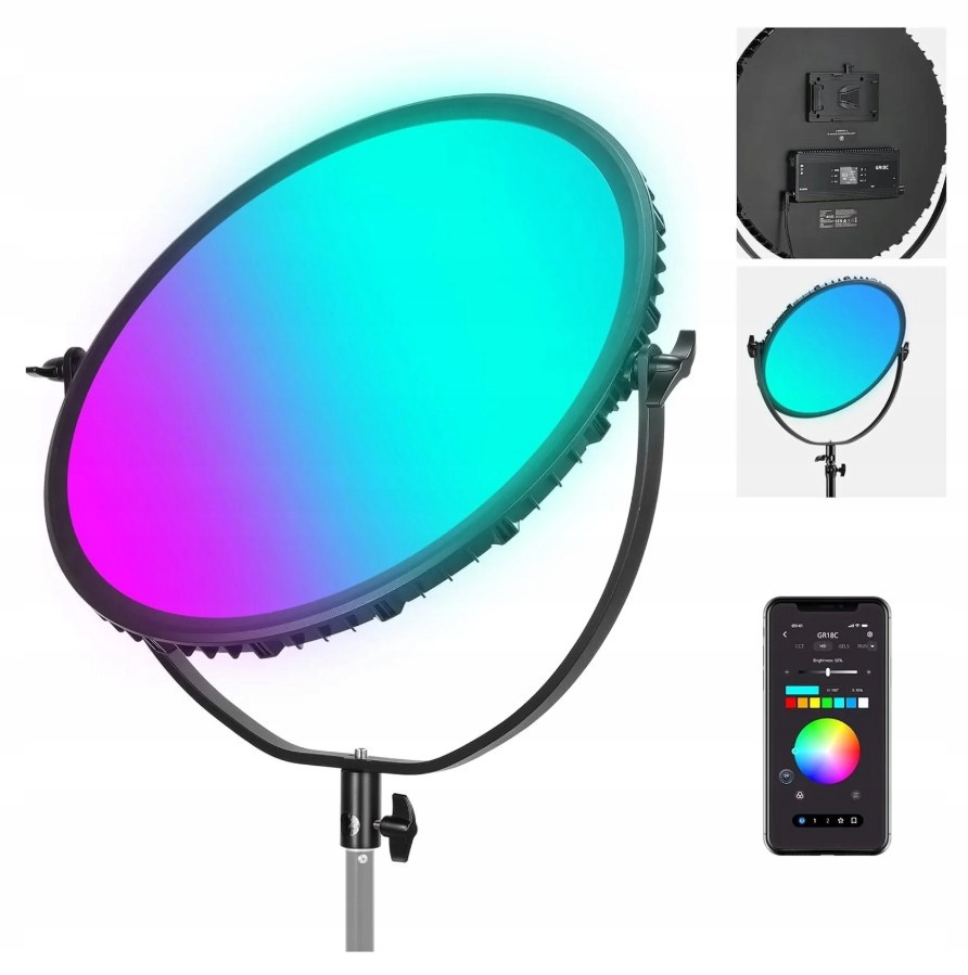 Kruhová Led lampa Edge-Lit Rgb Bluetooth Vlog 65W 18