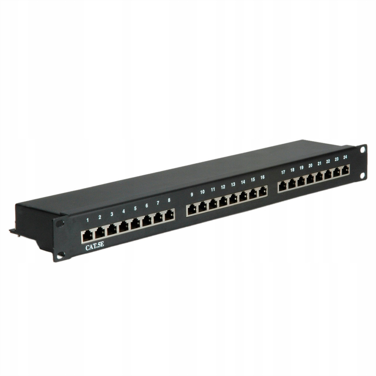 Value Patchpanel kat.5e Rack 19, 24 portů, stíněný, černý