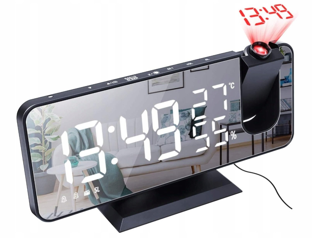 Hodiny Digitální Led Digitální Budík Se Zrcadlem S Rádiem Teplota