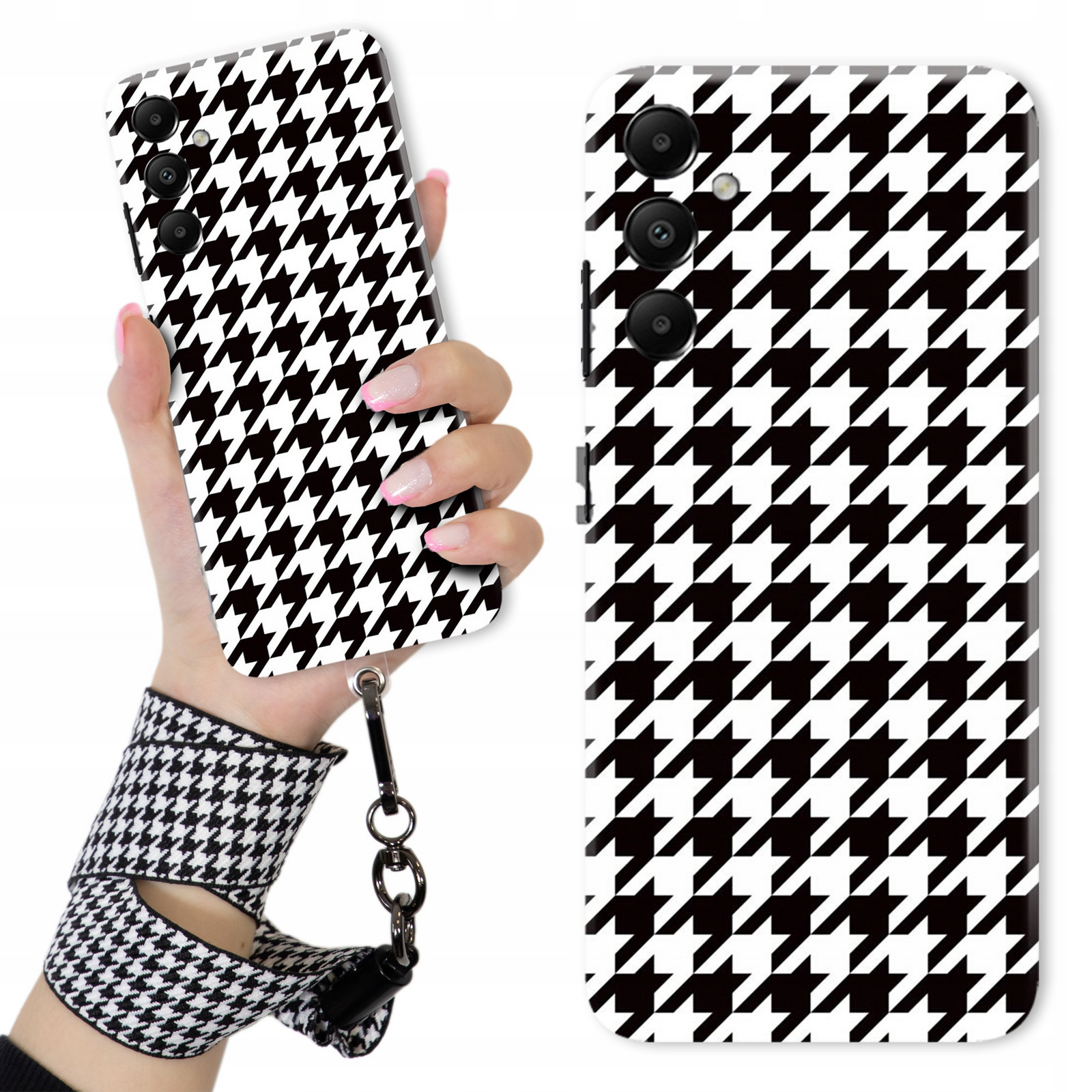 Pouzdro Premium Pro Samsung A05S Kryt Case Strap Vodítko V Pepitce Mřížka