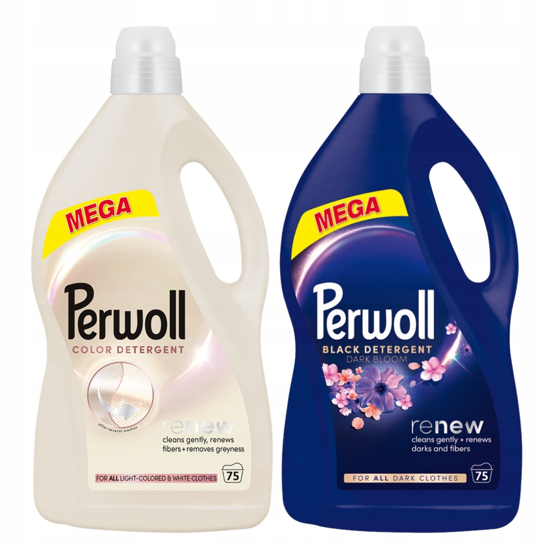 Perwoll Renew Light Colors, Tekutý prací prostředek Dark Bloom 3,75 l (75 praní) x2