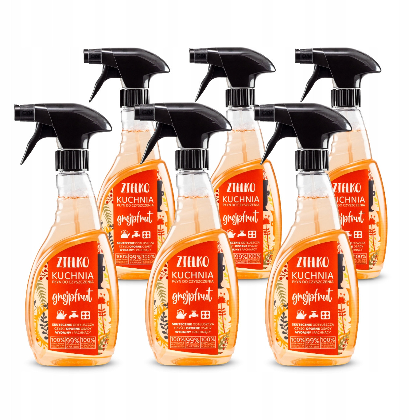 Zielko Sada Tekutý prostředek do kuchyně Grapefruit 6x500ml (5+1 bonus)
