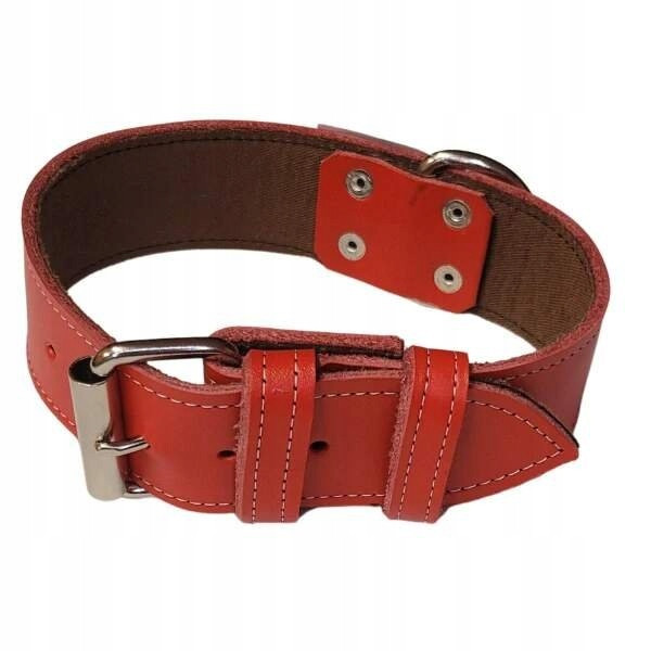 Palkar obojek z kůže hlazenice pro psy 65 cm x 40 mm červený
