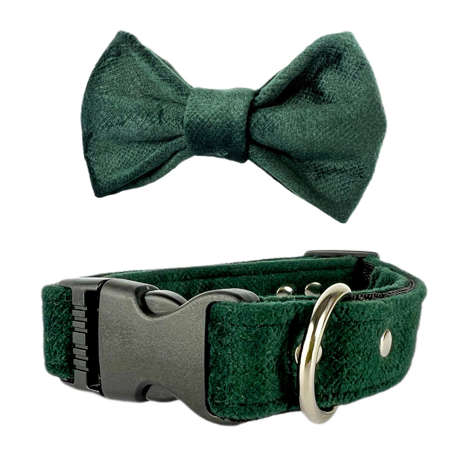 Obojek pro malého psa s mouchou, obojek s ozdobou Lahvová zeleň, Xs