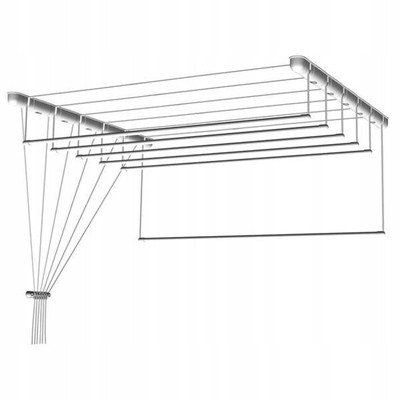 Sušák stropní 5 tyčí 90x43cm fi13 bílá