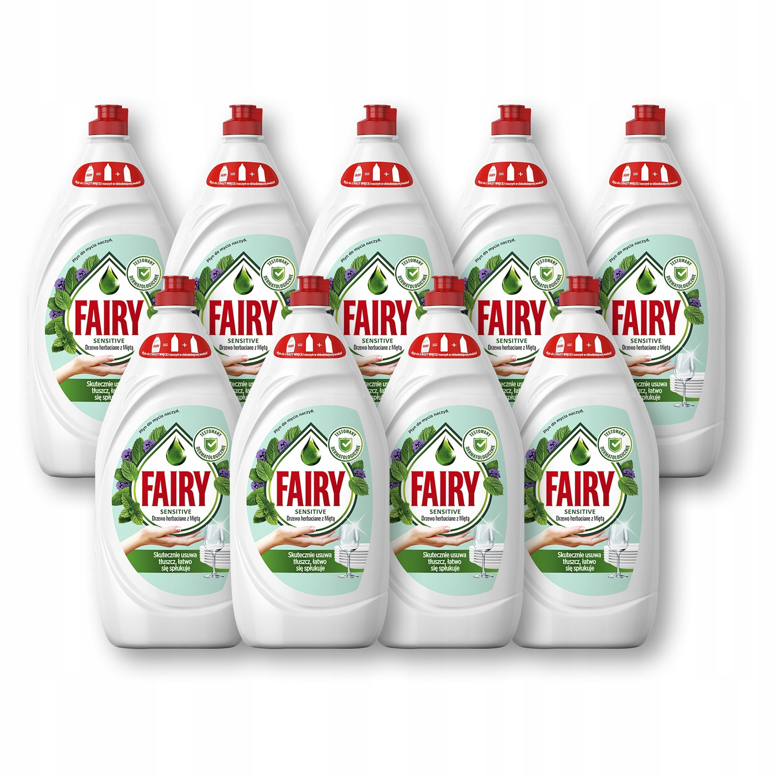 Fairy Płyn do naczyń Drzewo Herbaciane a Mięta Zapas 9x1,35L