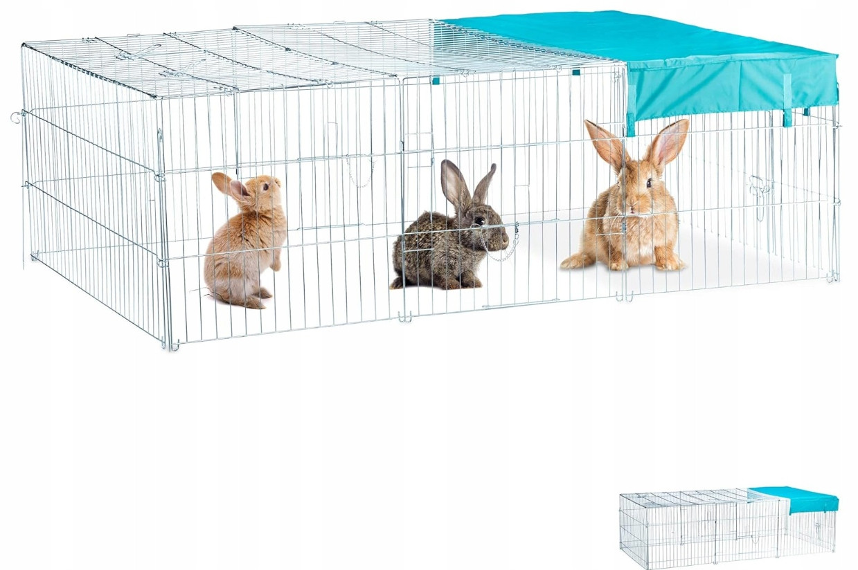 Výběh kotec klec pro králíky L 60 x 116 x 175 cm ocel pozinkovaná velká
