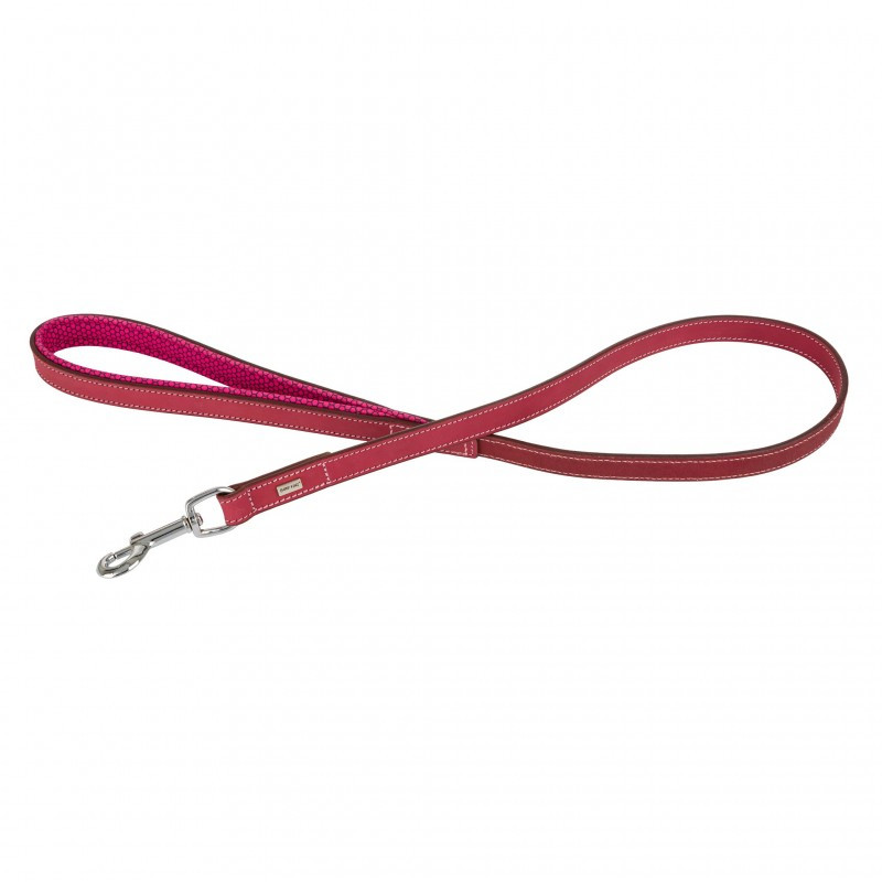 Vodítko kožené, 20 mm 100 cm, tmavě růžové