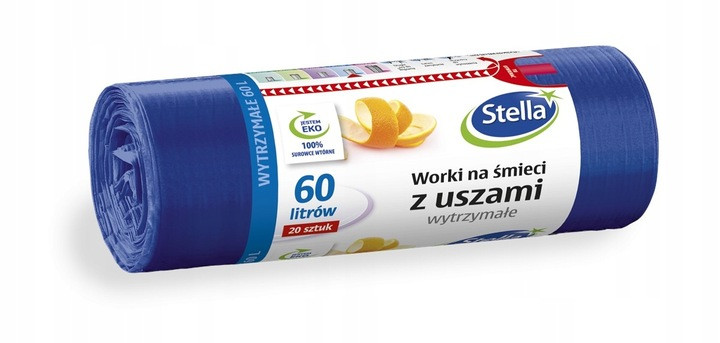 Stella Pytle na odpadky s ušima Odolné 60L tmavě modré 20ks