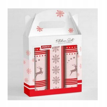 Kuchyňský set Sob, 3 utěrky 50x70cm červená barva