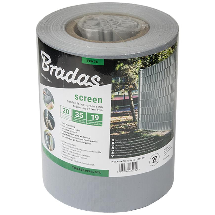 Plotová páska 19 cm x 35 m světlá šedá TOB4501935LGYL