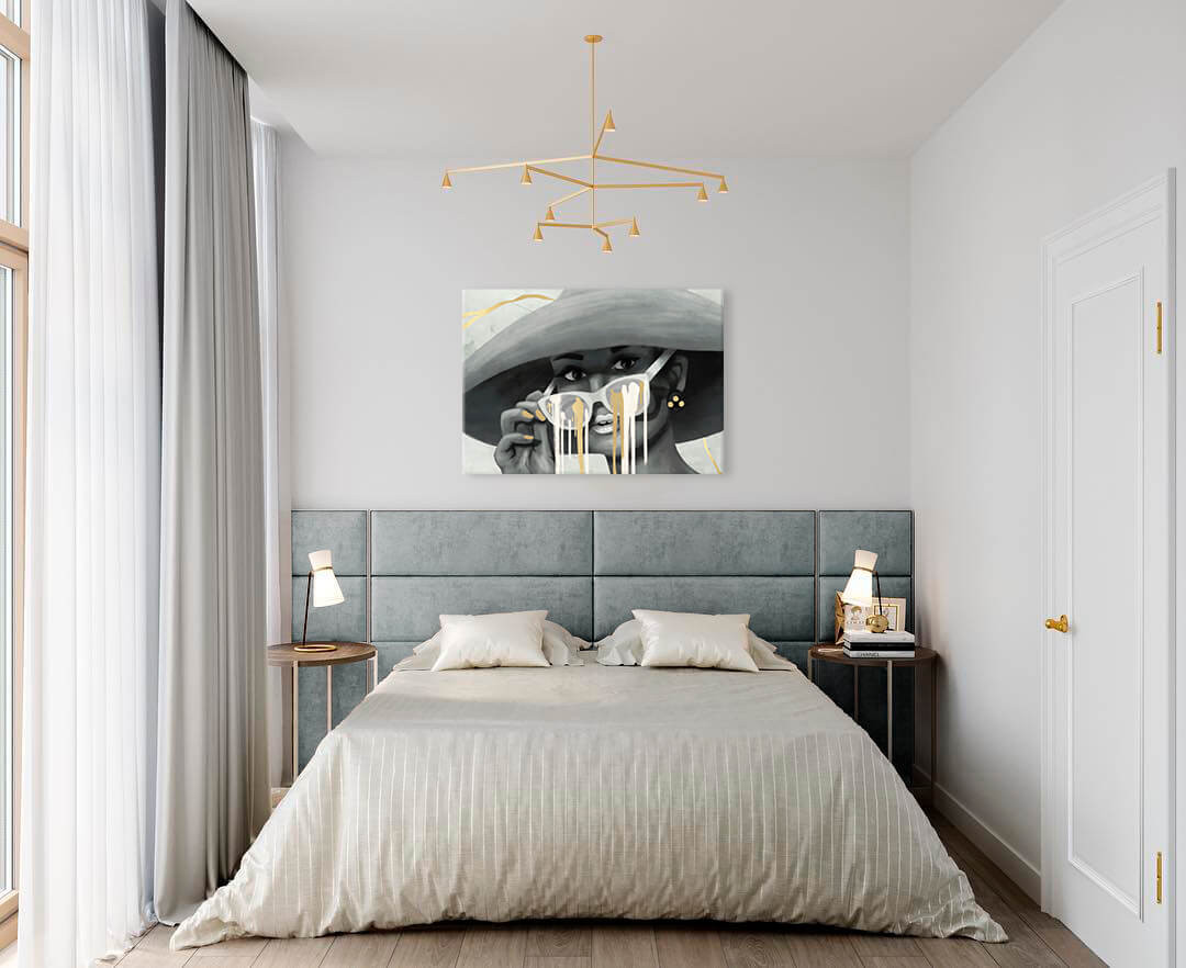 Obrazy na plátně - PREMIUM ART - Žena v klobouku 100x140 cm