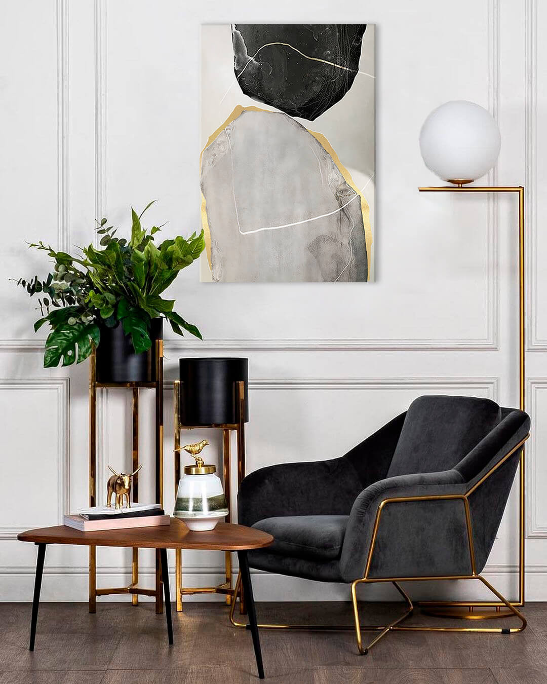 Obrazy na plátně - PREMIUM ART - Abstraktní mlýnské kameny 60x90 cm