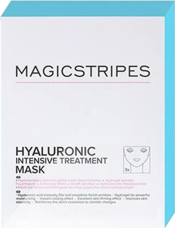 MAGICSTRIPES Hydratační pleťová maska s kyselinou hyaluronovou (Hyaluronic Intensive Treatment Mask) 3 ks