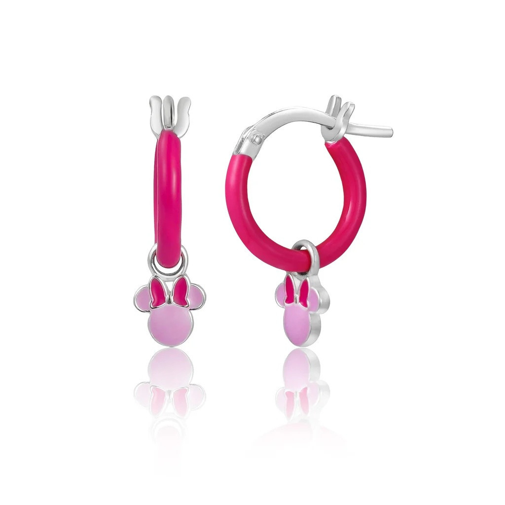 Disney Stříbrné kruhy s přívěsky Minnie Mini ES00112SL.CS