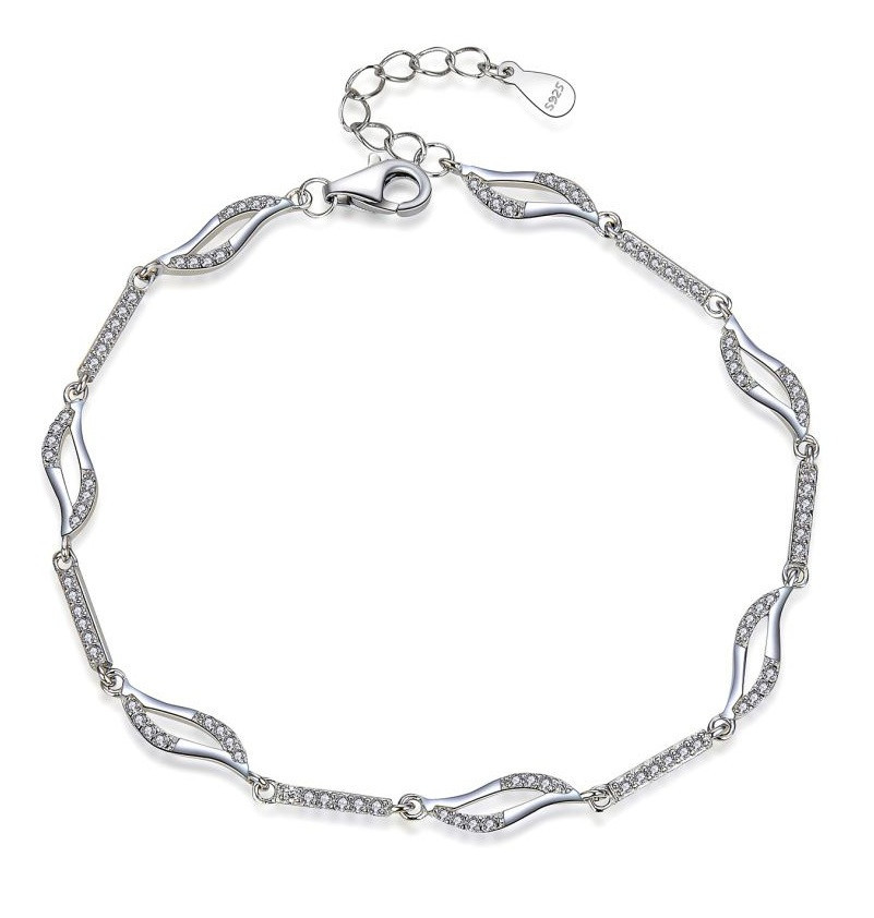 MOISS Elegantní stříbrný náramek s kubickými zirkony B0000738