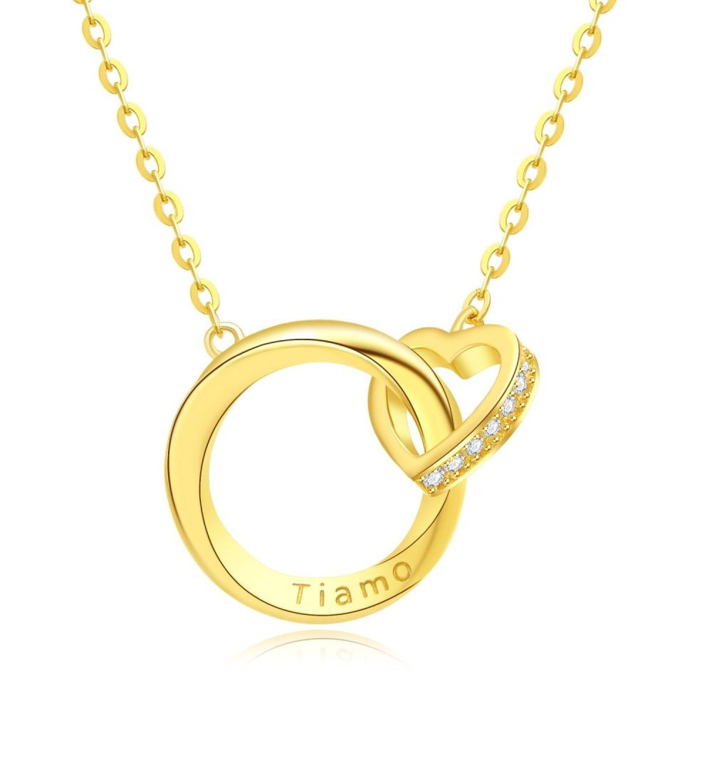 MOISS Romantický pozlacený náhrdelník Srdce ETERNITY N0000870
