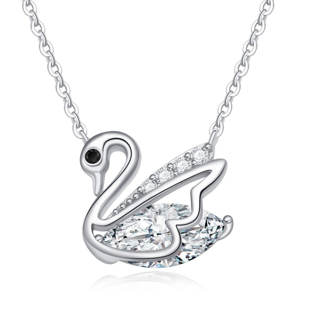 MOISS Stříbrný náhrdelník s kubickými zirkony Labuť N0000861