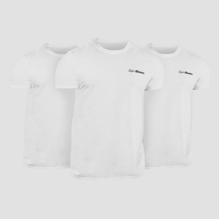 Men‘s Basic T-Shirt 3Pack White S - 3pack - GymBeam