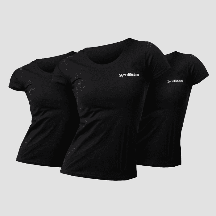 Women‘s Basic T-Shirt 3pack Black XS - 3pack - GymBeam