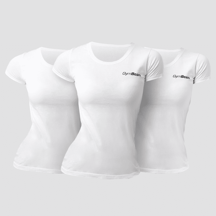 Women‘s Basic T-Shirt 3pack White XS - 3pack - GymBeam