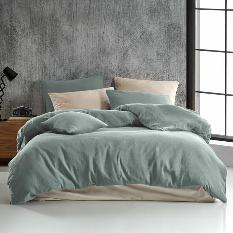 Mušelínové ložní povlečení světle zelené