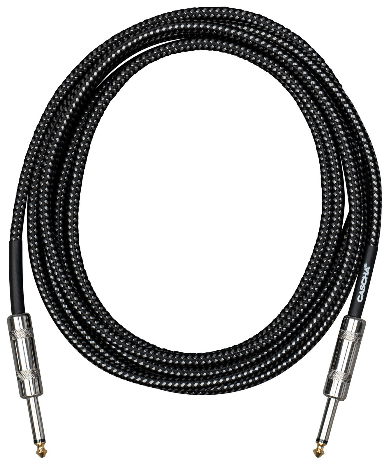 Cascha Standard Line Guitar Cable Straight Black Tweed 6m